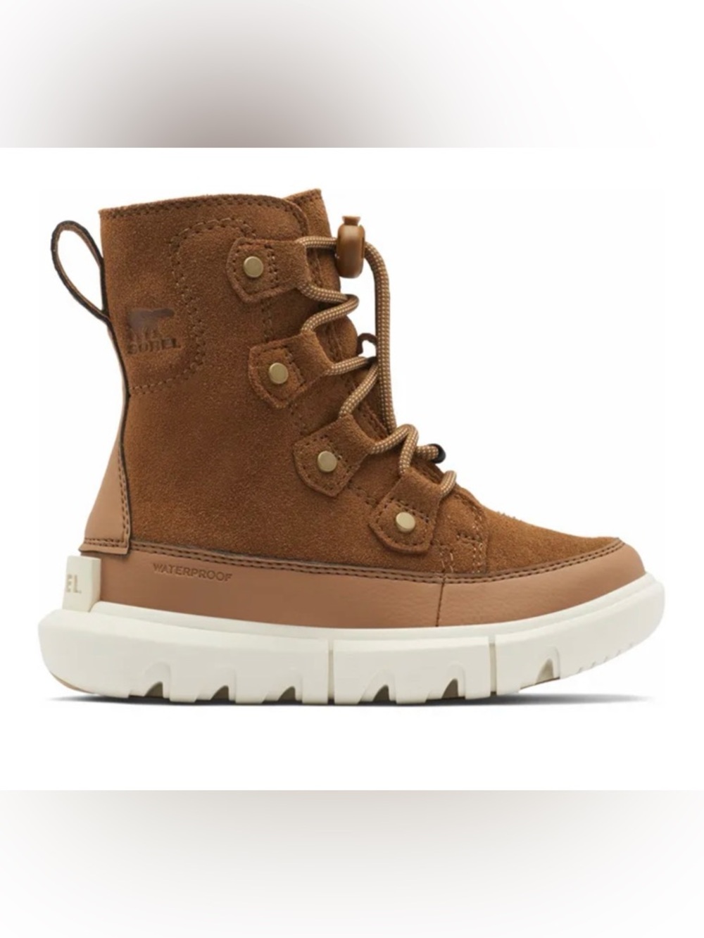 Sorel Explorer Kids Tan Suede Winter Boots